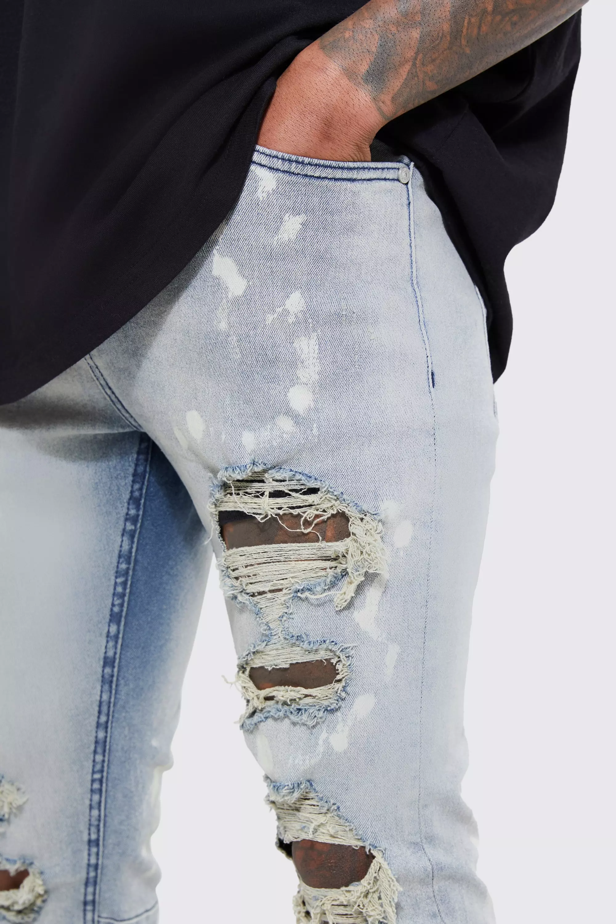 Bleached store ripped jeans